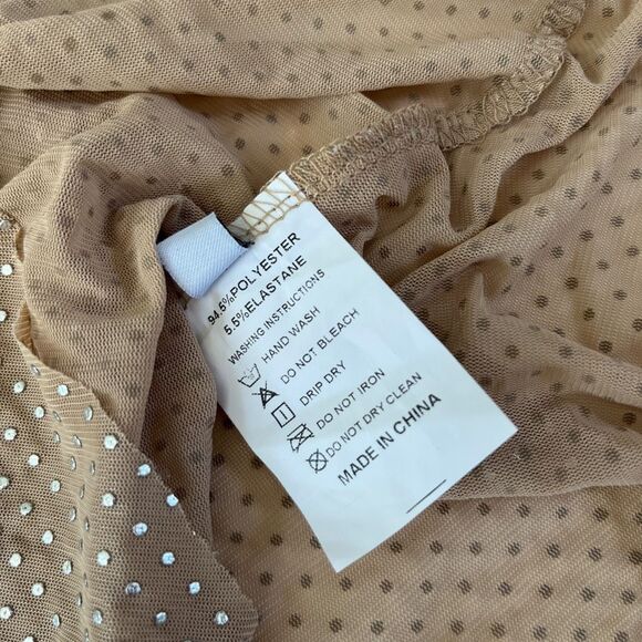 Semi-Sheer Long sleeved Top Slim silver‎ dots - Picture 5 of 9